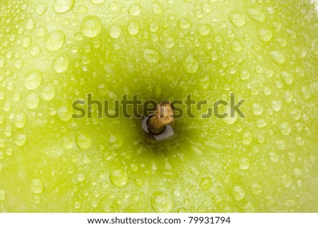 A fresh granny smith apple close up