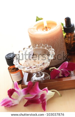 massage salt and aroma oil for spa image