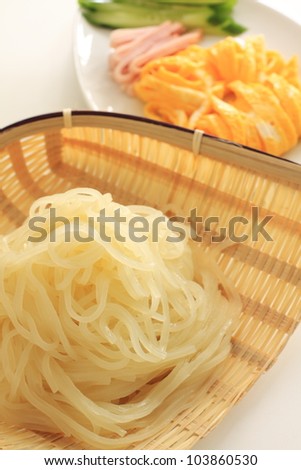 Preparation for cooking Japanese summer cold noodle