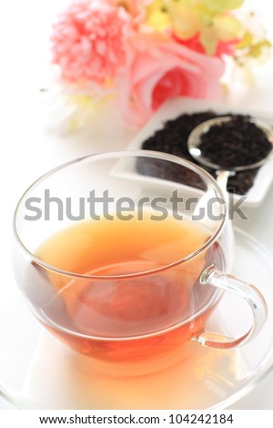 Earl grey tea leaves and tea