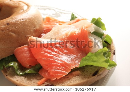 Bagel and smoked salmon Sandwich