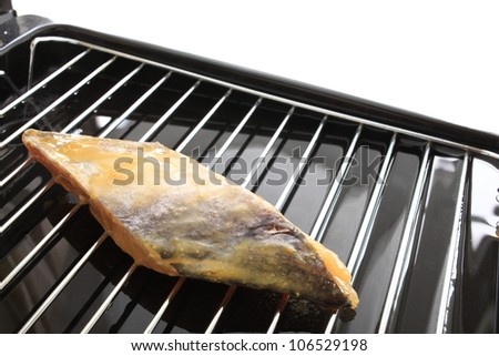 japanese cuisine, saikyouzuke mackerel Fish on grill pan