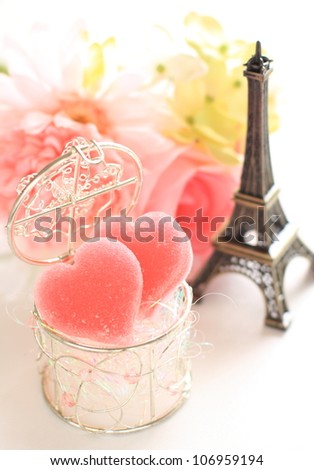Lovely heart shaped gummy Jelly candy for St. Valentine\'s day image