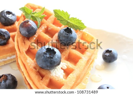 blue berry and waffle