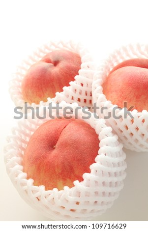 Freshness peach from Japan Fukushima prefecture with copy space
