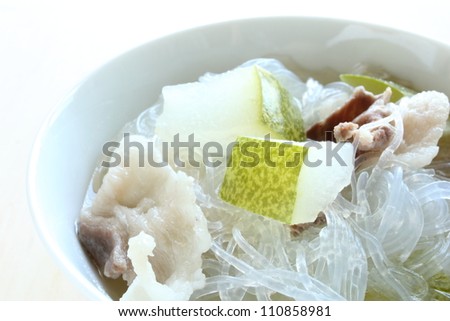Chinese cuisine, winter melon and pork soup