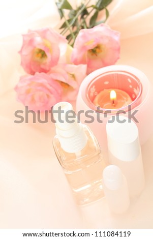 Summer Japanese bell flower and skin care cosmetic