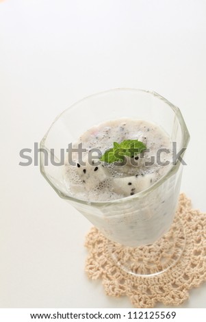 Dragon fruit smoothie with mint for healthy drink image