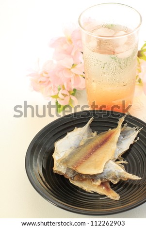 Japanese dried horse mackerel for snack of alcohol drink