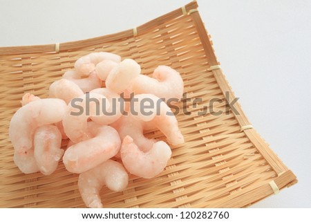 frozen shrimp for seafood ingredient image with copy space