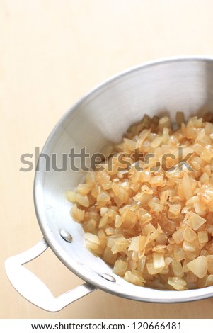 western food cooking, fried minced onion