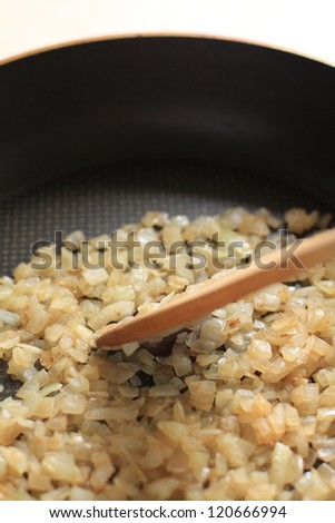western food cooking, fried minced onion