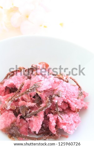 preserved salted cherry blossom for Japanese spring food image