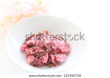 preserved salted cherry blossom for Japanese spring food image