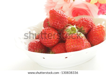 freshness strawberry from japan on white background with copy space