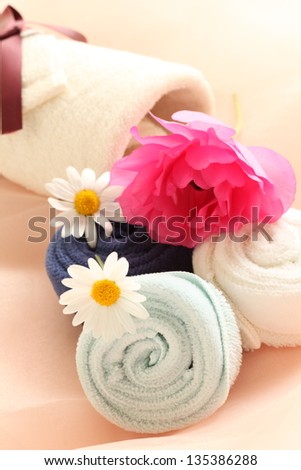 elegant flower and towel for interior goods image