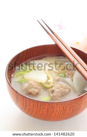 Japanese cuisine, Sardine fish ball Miso soup for reduce the occurrence of cardiovascular disease