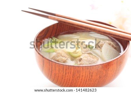 Japanese cuisine, Sardine fish ball Miso soup for reduce the occurrence of cardiovascular disease