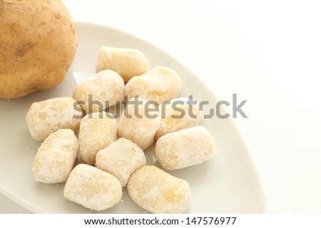 Italian food, gnocco and potato for homemade pasta image