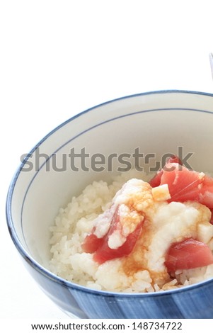 Japanese cuisine, grated yam Tororo and Maguro Tuna fish