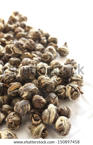 Chinese High Quality  Dragon pearl, close up of Jasmine tea balls