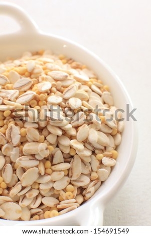 Japanese food ingredient, five type of grain for healthy food image
