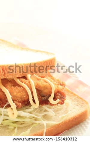 Japanese food, Donkatsu Pork cutlet abd cabbage sandwich