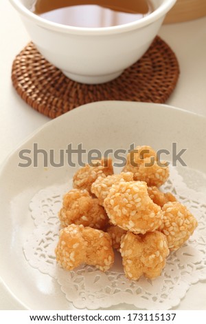 Chinese new year food, sesame seed ball