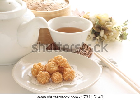 Chinese new year food, sesame seed ball