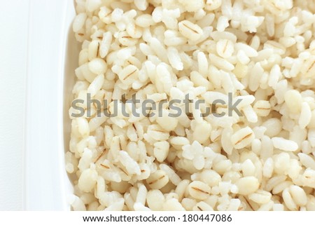 Emergency food, an embryo and rice in plastic container