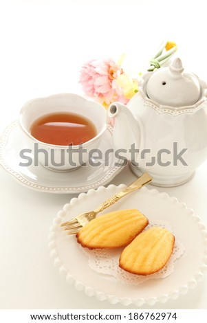 French confectionery, madeleine and English tea