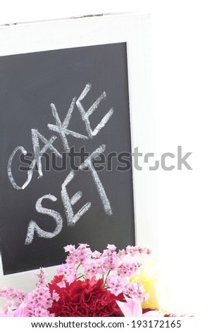 hand written cafe menu chalkboard for cake set image