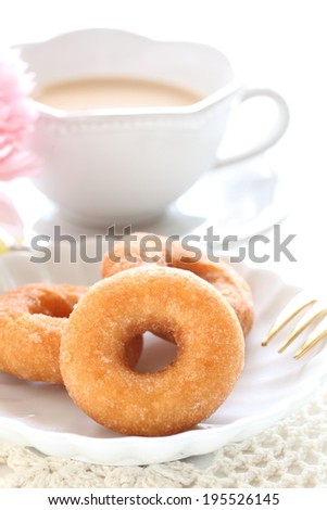 homemade mini donut and milk tea