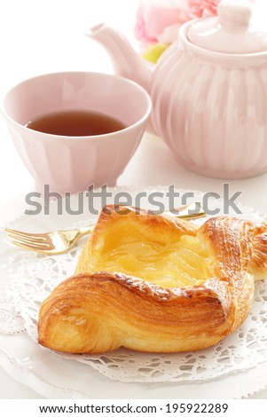 Home bakery, apple pie and english tea