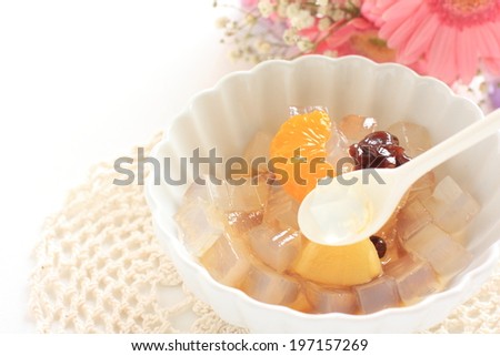Japanese confectionery, Anmitsu agar jelly with fruit