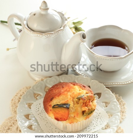 pumpkin muffin for autumn vegetable cake image
