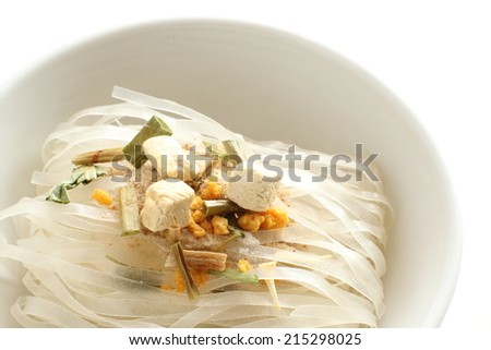Asian food, instant chicken rice noodle