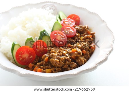 keema curry and rice for cafe food image