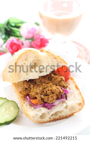 keema curry sandwich for gourmet tea break image
