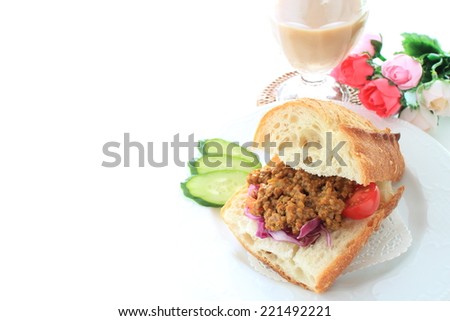 keema curry sandwich for gourmet tea break image