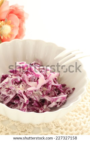 English food, coleslaw Red cabbage salad
