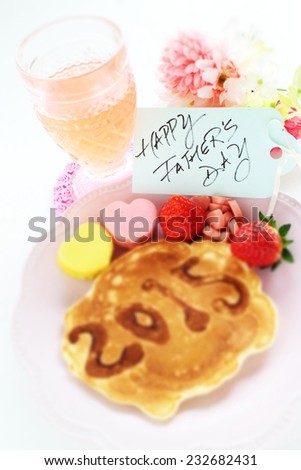 2015 Pancake art and handwritten greeting card for father day image