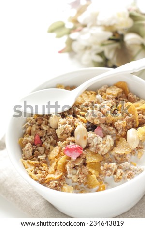 Healthy food, dried food granola and dried fruit
