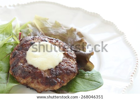 Homemade cheese hamburger steak