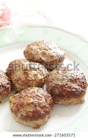 Homemade mini hamburger steak for party food image