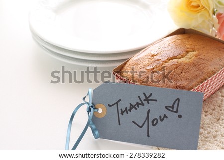 Homemade earl grey pound cake and thank you card for father\'s day image