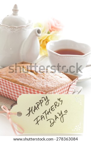 homemade earl grey pound cake and hand written message cake for Father's day