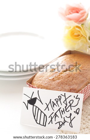 homemade earl grey pound cake and hand written message cake for Father\'s day