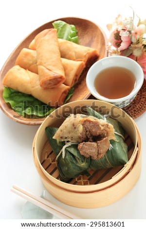 Chinese food, sticker rice dumpling zongzi