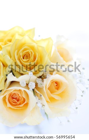 Beautiful yellow roses bouquet for wedding